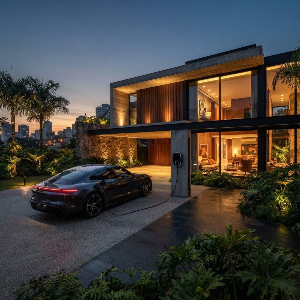 Electric car charging at home